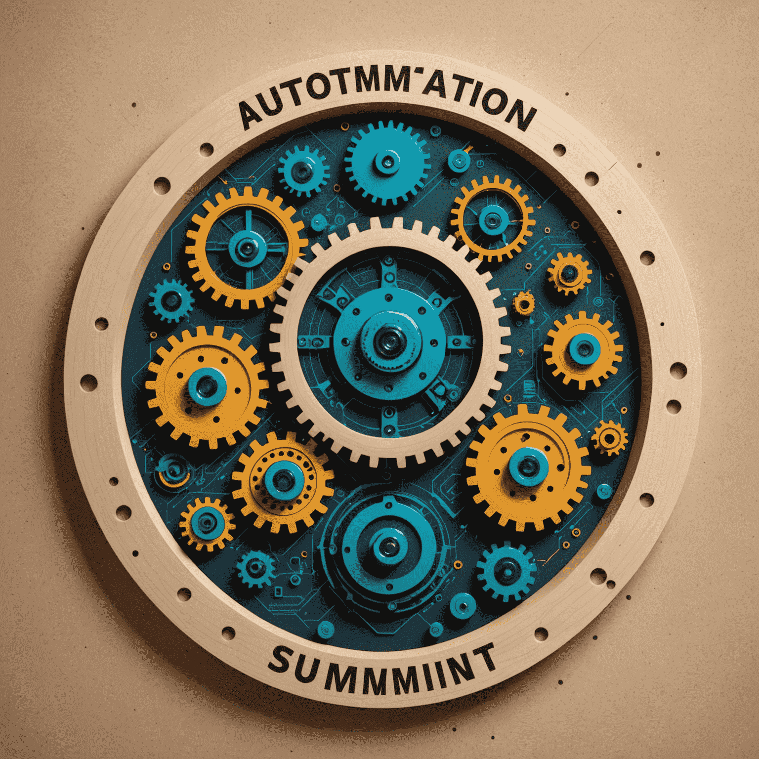 Automation Summit Logo - A futuristic design combining gears and circuit patterns