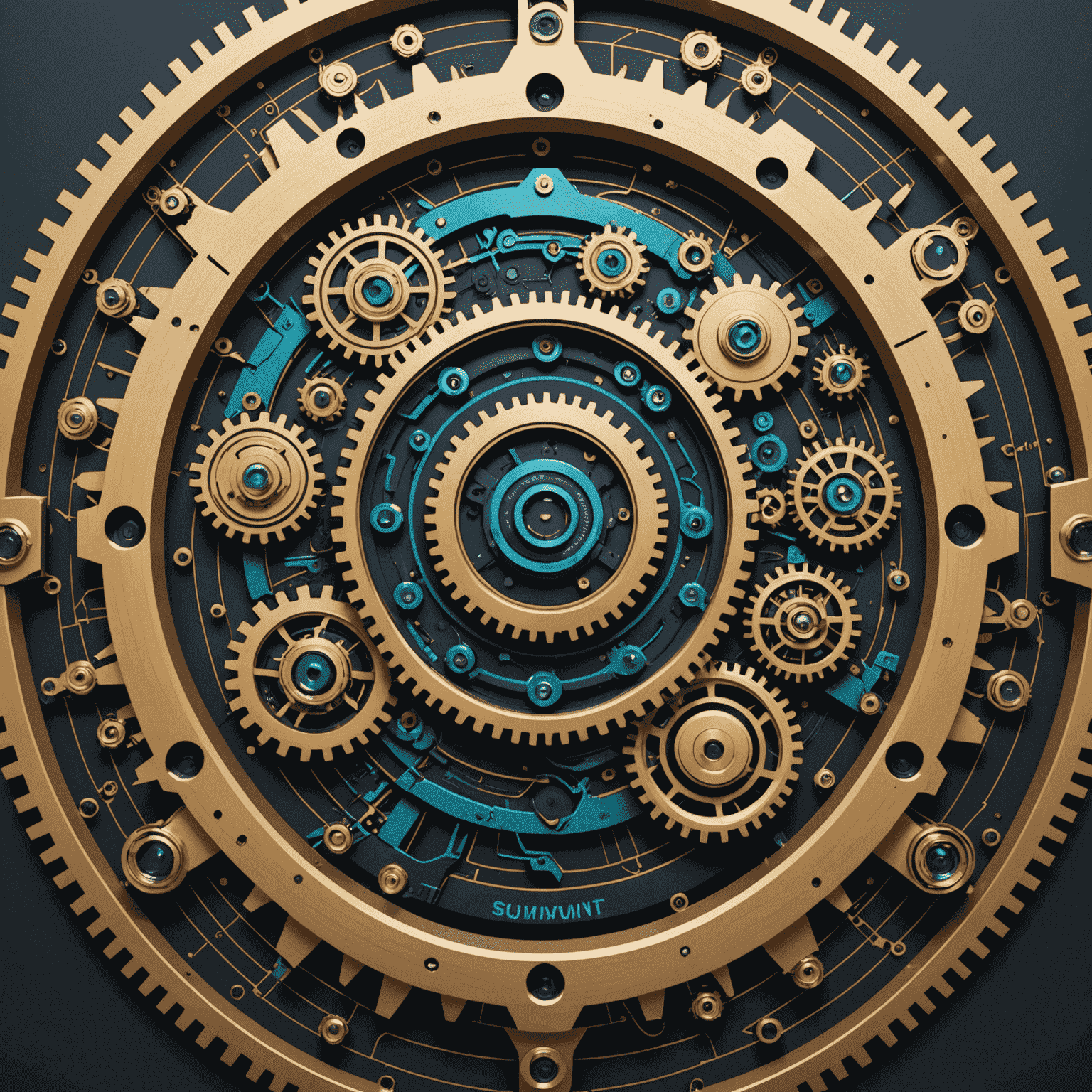 Automation Summit Logo - A futuristic design combining gears and circuit patterns